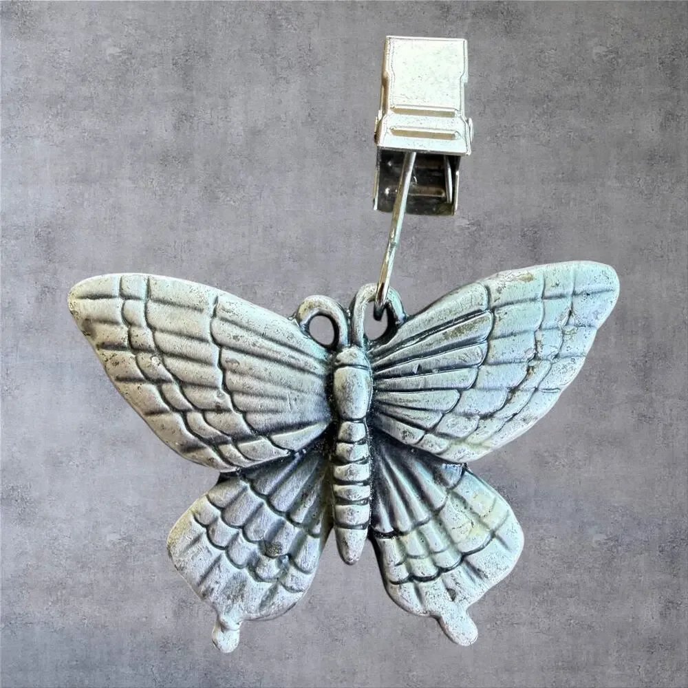 Vtg Cast Metal Insect Tablecloth Weights Set 6 Clips Ladybug Dragonfly Bee 90s